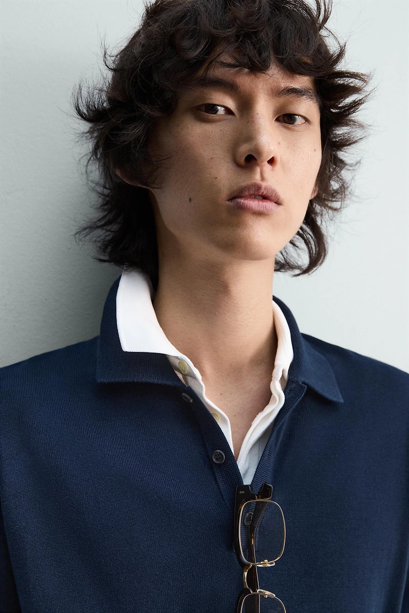 RELAXED FIT KNIT POLO SHIRT