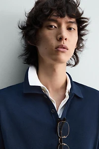 RELAXED FIT KNIT POLO SHIRT