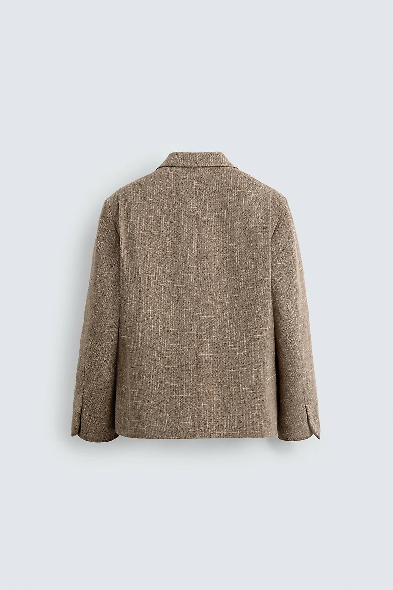 TEXTURED DOUBLE BREASTED BLAZER