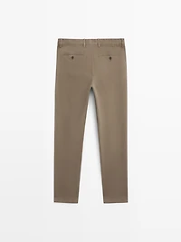 Slim-fit micro-textured trousers