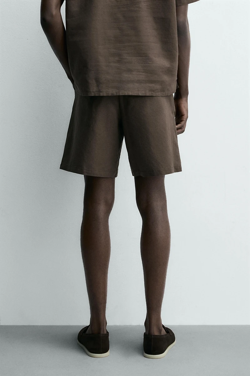 REGULAR FIT HEMP-COTTON SHORTS