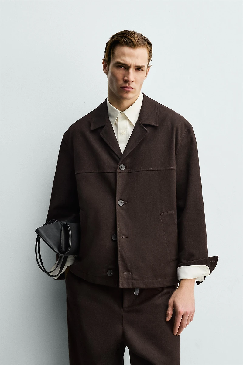 TEXTURED TWILL OVERSHIRT