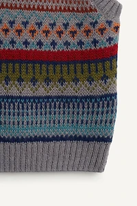 GILET EN MAILLE GRECQUE AVEC LAINE ÉDITION LIMITÉE