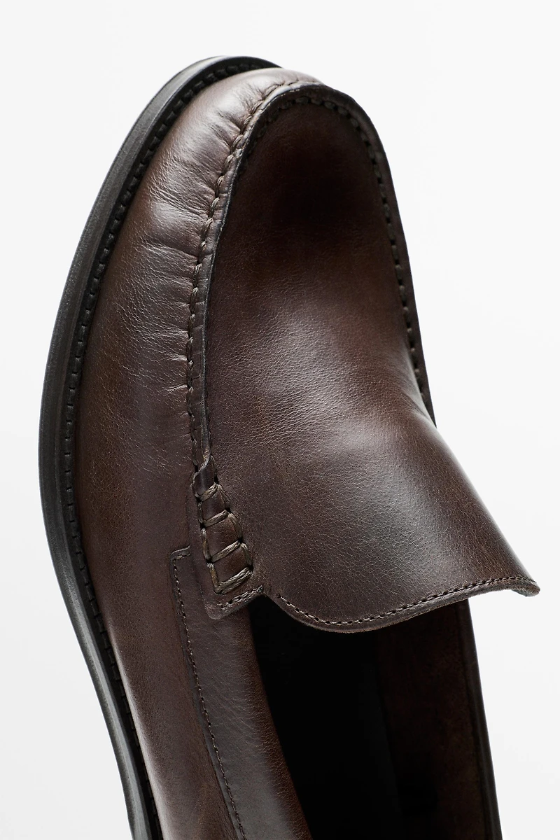 Mocassin cuir gras
