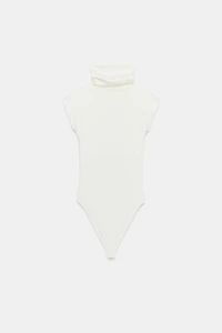 BODY EN COTON À COL MONTANT