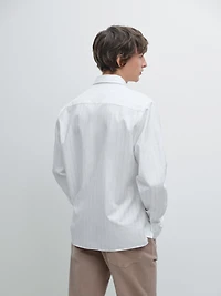 100% cotton regular fit striped shirt