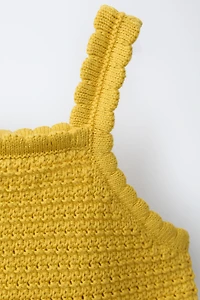 CASA LAWA X ZARA KIDS GINGHAM LEMON KNIT DRESS