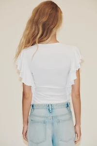 T-SHIRT MANCHES À VOLANTS