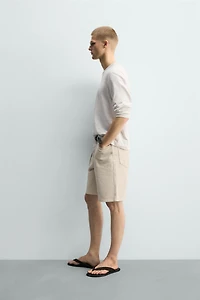 STRAIGHT FIT DENIM SHORTS