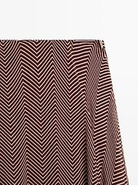 Geometric print flared midi skirt