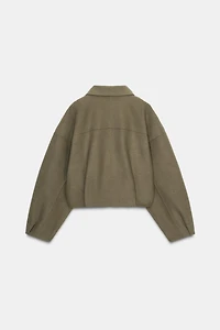 BLOUSON BOMBER DOUX À FERMETURE ÉCLAIR