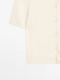 Cotton short sleeve knit cardigan