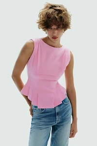 PLEATED ZIP TOP