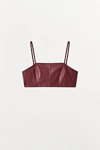 FAUX LEATHER STRAPPY BRALETTE