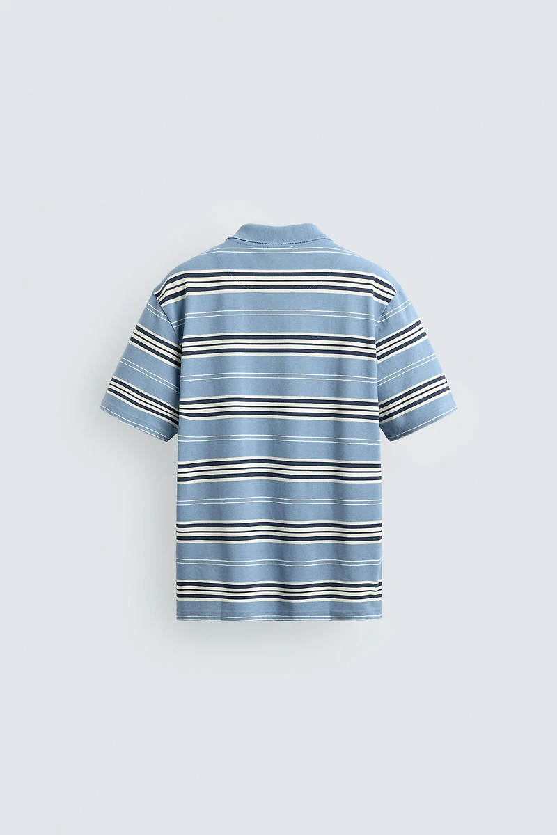 STRIPED BOXY FIT POLO