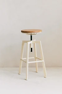 TABOURET HAUT PIVOTANT BOIS ET MÉTAL