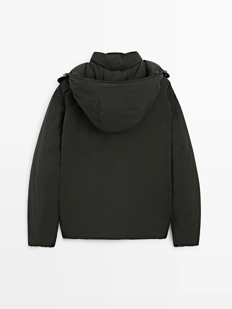 Short puffer parka a feather and down blend