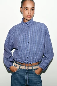 CHEMISE À CARREAUX ET MANCHES BOUFFANTES