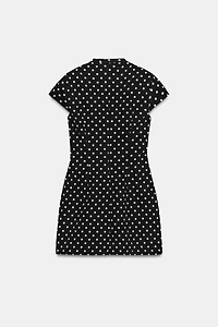 ROBE COURTE À NŒUD ET POIS