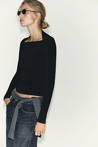 RIB LONG SLEEVE T-SHIRT