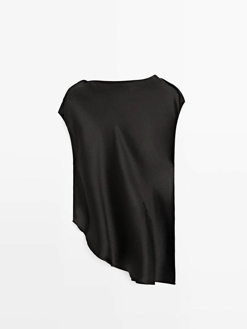 Asymmetric satin top - LIMITED