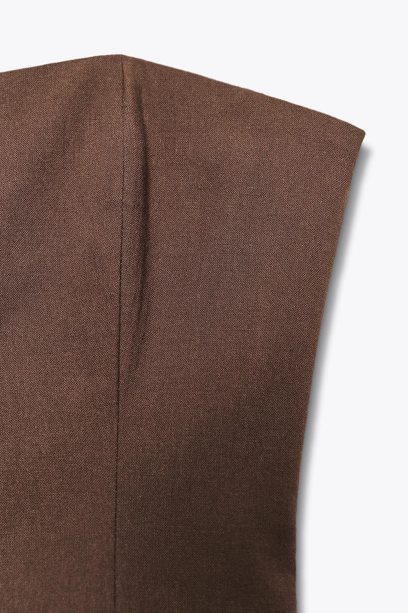 LINEN-LOOK BANDEAU TOP