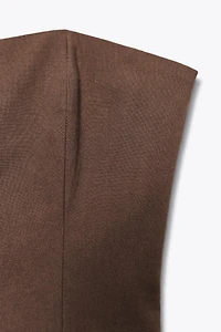 LINEN-LOOK BANDEAU TOP