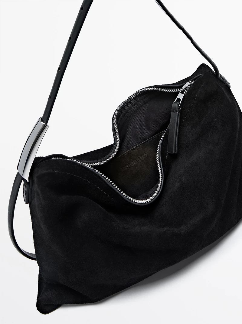 Small split suede leather bag