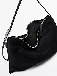 Small split suede leather bag