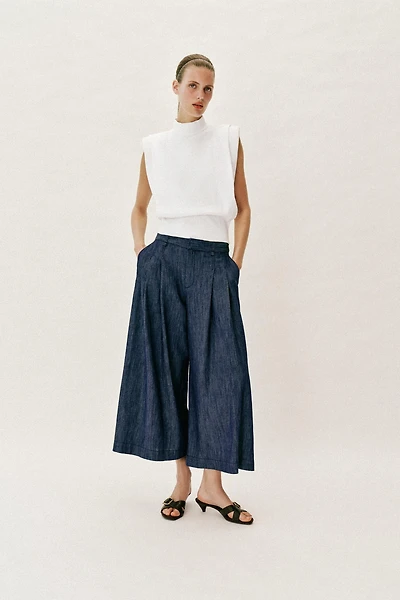 JUPE-CULOTTE À PINCES