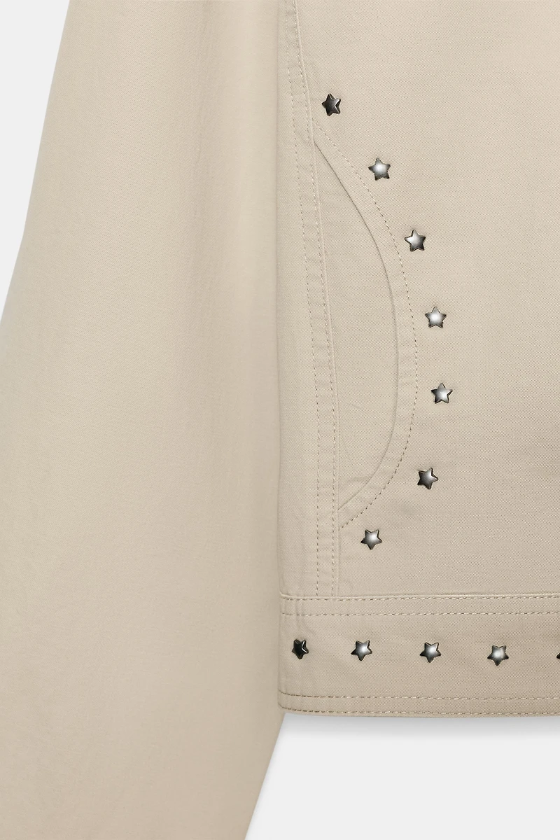WASHED EFFECT STUDDED JACKET