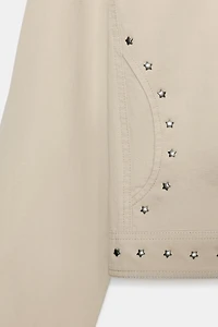 WASHED EFFECT STUDDED JACKET