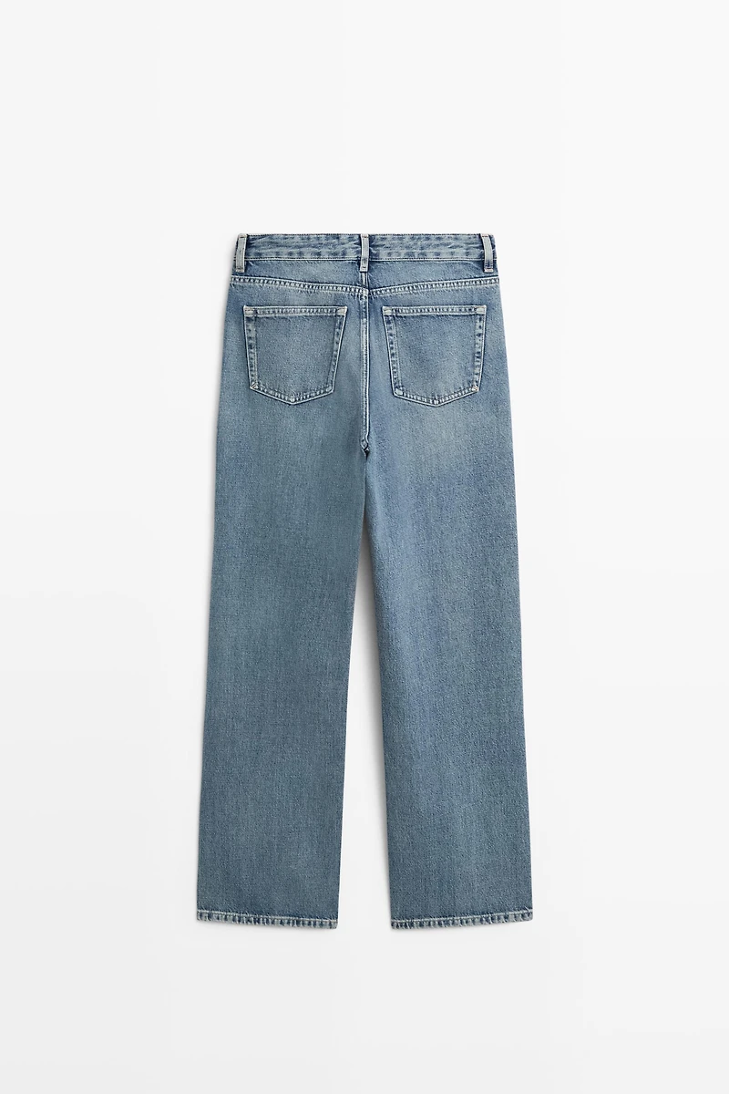 Mid-waist wide-leg jeans