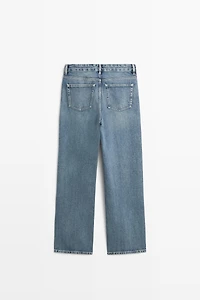 Mid-waist wide-leg jeans
