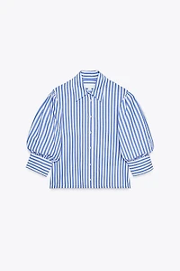 ZW COLLECTION POPLIN BALLOON SLEEVE SHIRT
