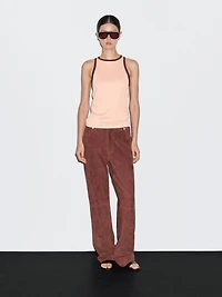 100% cotton halter top with contrast detail