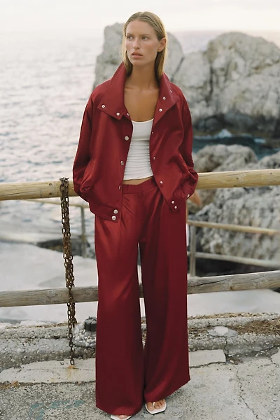 STAND-UP COLLAR BOMBER JACKET