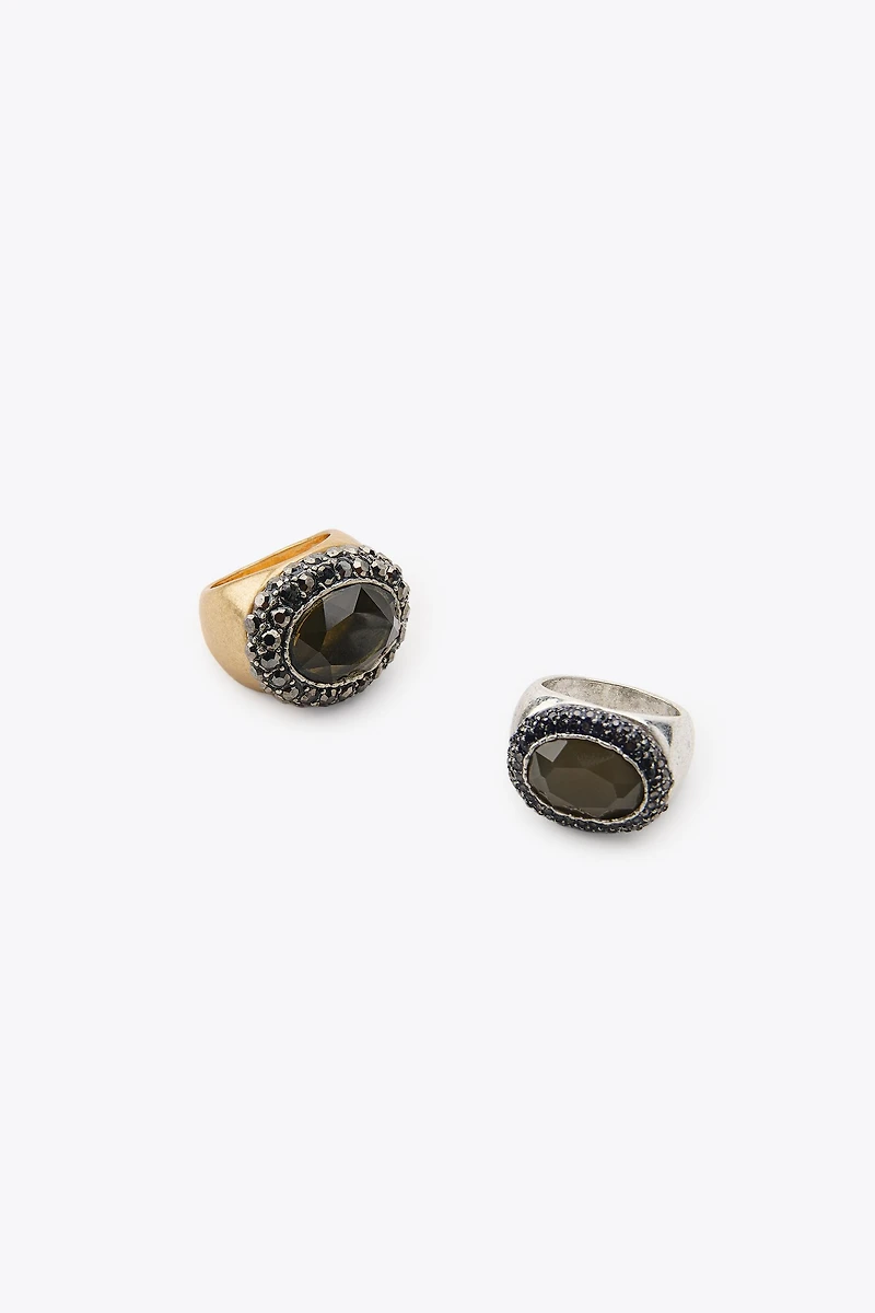2-PACK OF GLITTER JEWEL RINGS