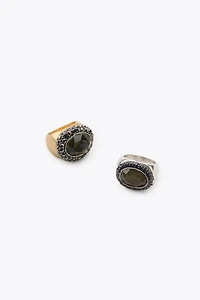2-PACK OF GLITTER JEWEL RINGS