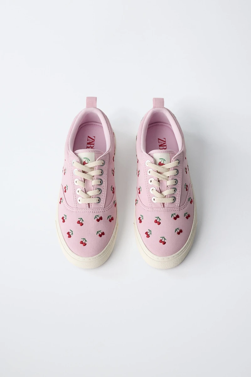 EMBROIDERED COTTON SNEAKERS