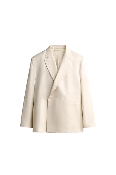 VISCOSE - LINEN DOUBLE-BREASTED BLAZER