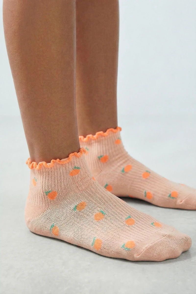 THREE-PACK OF FRUIT TERRY ANKLE SOCKS