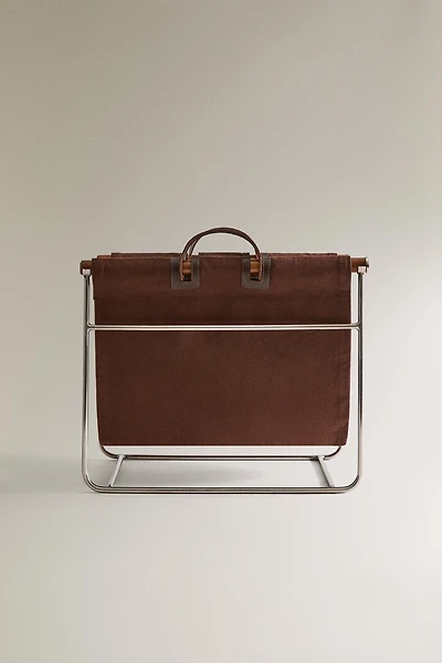 COTTON AND LEATHER MAGAZINE RACK