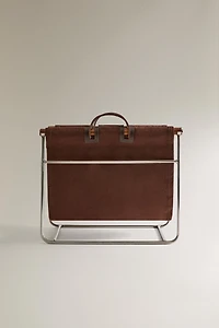 COTTON AND LEATHER MAGAZINE RACK