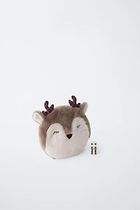 REINDEER FAUX FUR TOILETRY BAG