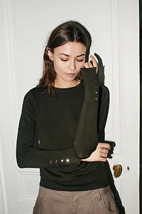 BASIC PLAIN KNIT SWEATER