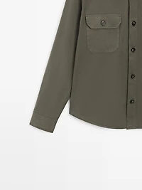 Cotton overshirt with pockets