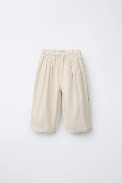 CANVAS BALLOON PANTS WITH LABEL