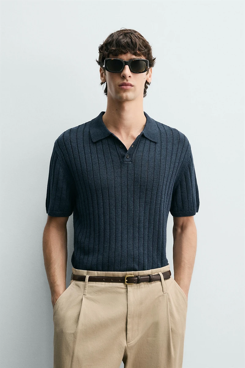 POLO EN MAILLE CÔTELÉE