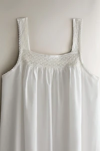 LACE STRAP COTTON NIGHTGOWN